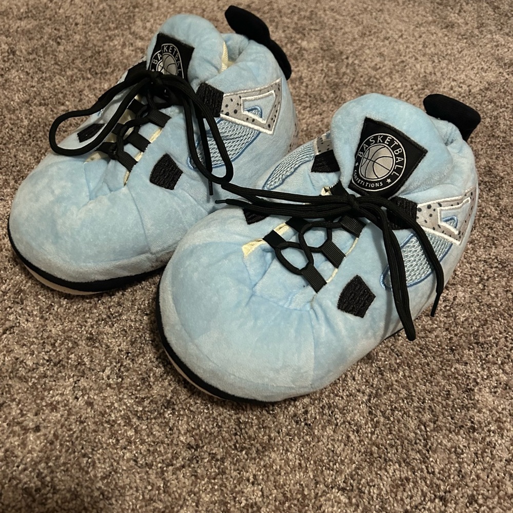 Kids plush sneaker slippers, comfortable, soft, and fuzzy